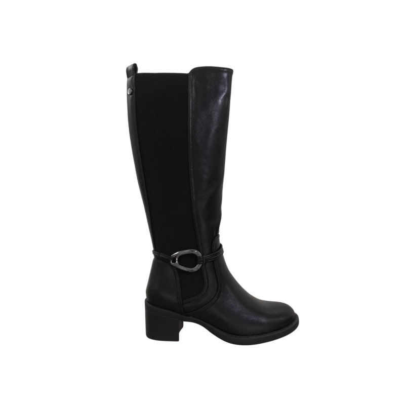 BOTA ALTA MITAD ELASTICA NEGRO